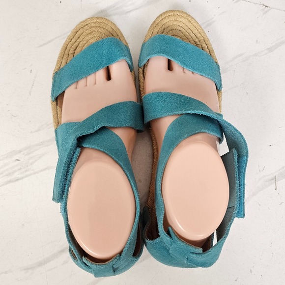 UGG Women's Mila Gladiator Espadrille Sandals 9.5 Acapulco Teal Aqua Blue Suede - Picture 6 of 10